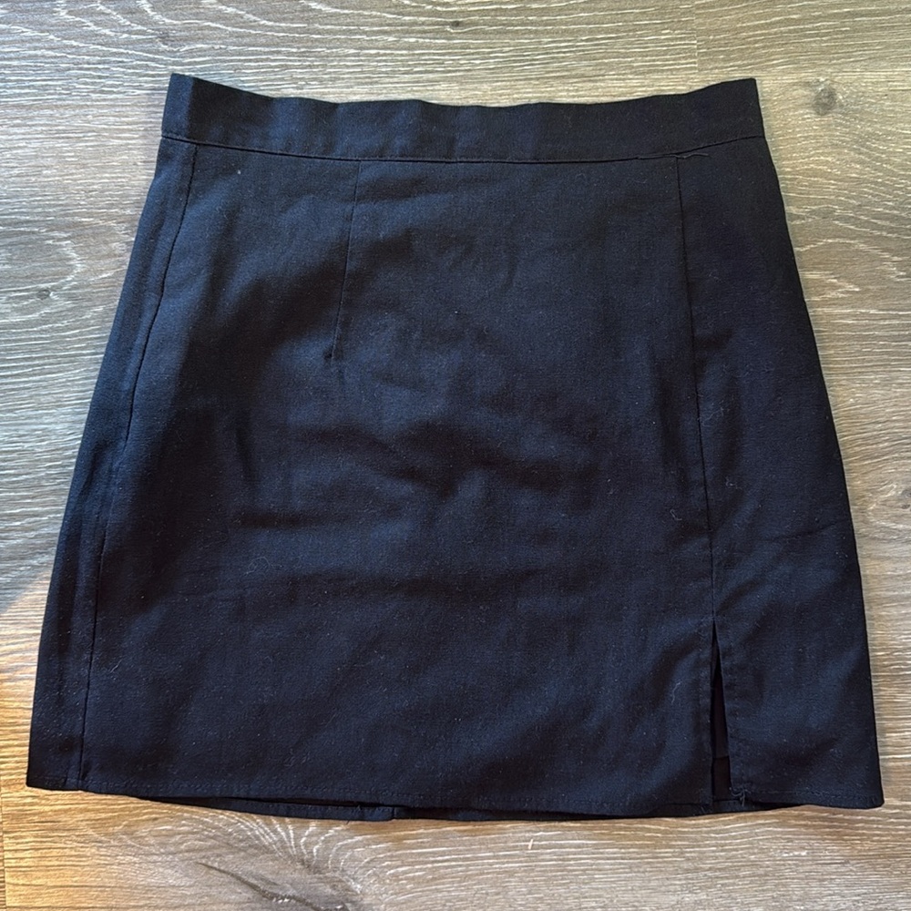 Linen Mini Slit Skirt - Picture 3 of 3